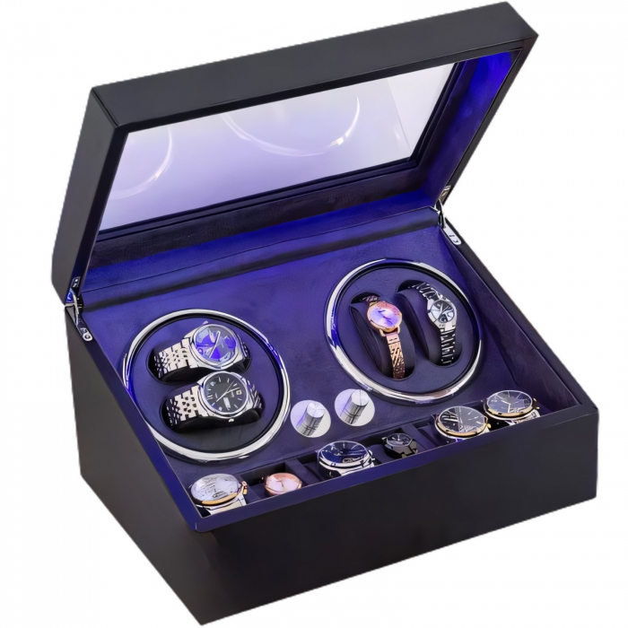 Cutie intors ceasuri automatice, Luxury 4+6, Ava-Stars ®, Interior cu LED, Exterior Piele [1]