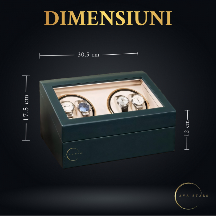 Cutie intors ceasuri automatice, Luxury 4+6, Ava-Stars ®, Interior cu LED, Exterior Piele [6]