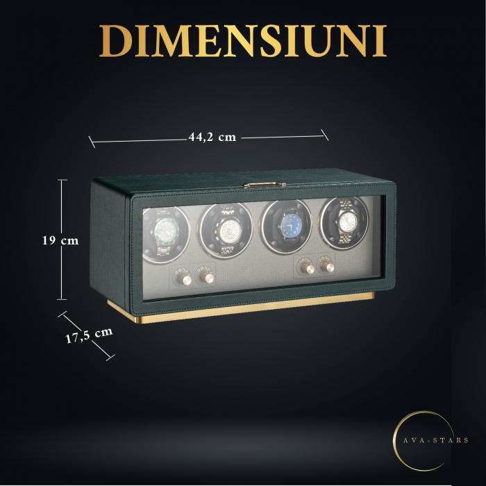 Cutie Premium de Intors 4 Ceasuri Automatice, Watch Winder, Interior din Catifea, Exterior din Piele, Alimentare la Priză [5]