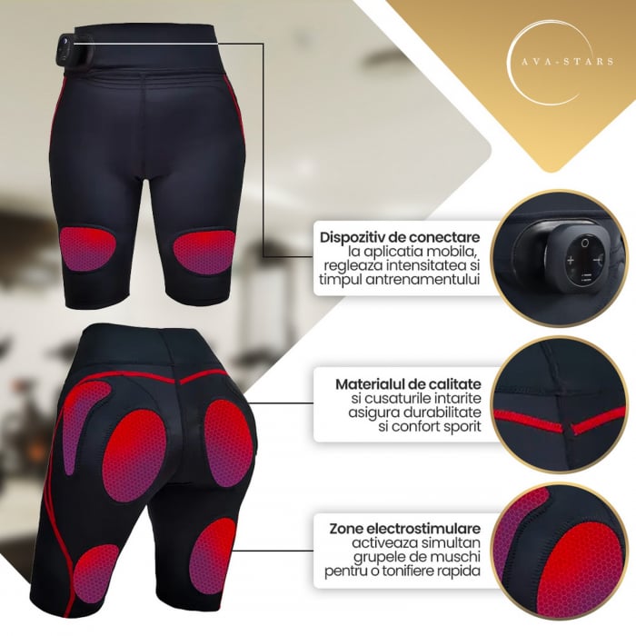 Echipament EMS pentru Slabit, Tonifierea Muschilor Fesieri si Picioare, Ava-Stars ®, Pantaloni cu sistem electrostimulare pentru exercitii fitness [4]