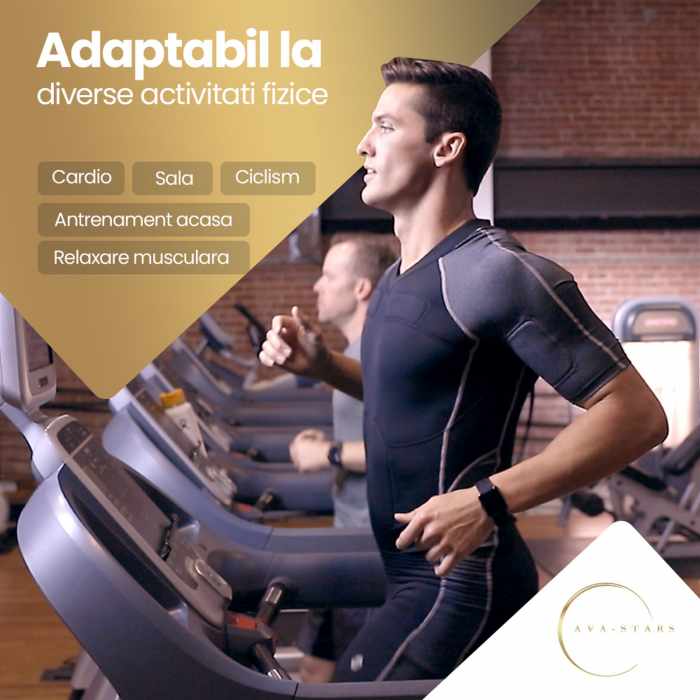 Echipament Fitness pentru Barbati, Electrostimulare musculara pentru exercitii usoare, EMS amelioreaza efectele sedentarismului, repune musculatura in miscare pentru confort și mobilitate mai buna [5]