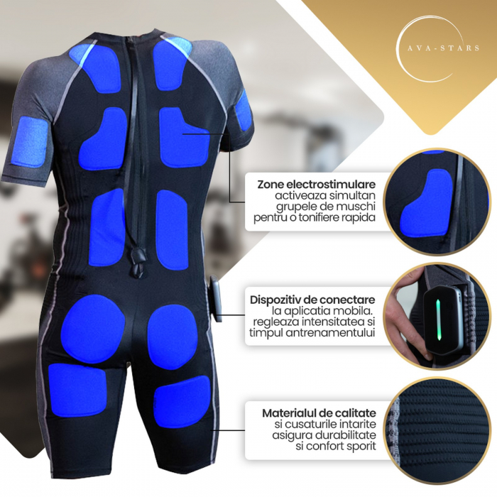 Echipament Fitness pentru Barbati, Electrostimulare musculara pentru exercitii usoare, EMS amelioreaza efectele sedentarismului, repune musculatura in miscare pentru confort și mobilitate mai buna [4]