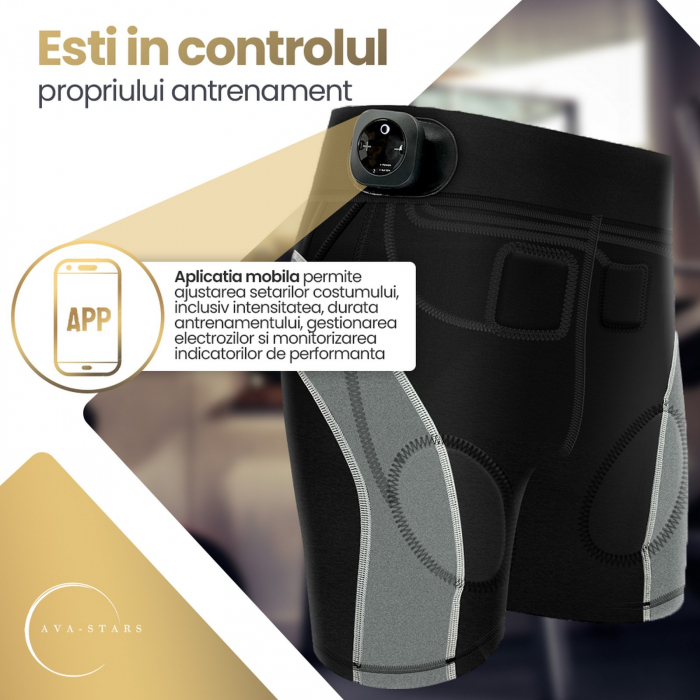 Echipament Fitness pentru barbati, Electrostimulare musculara pentru exercitii usoare, amelioreaza efectele sedentarismului, repune musculatura in miscare pentru confort și mobilitate mai buna [7]