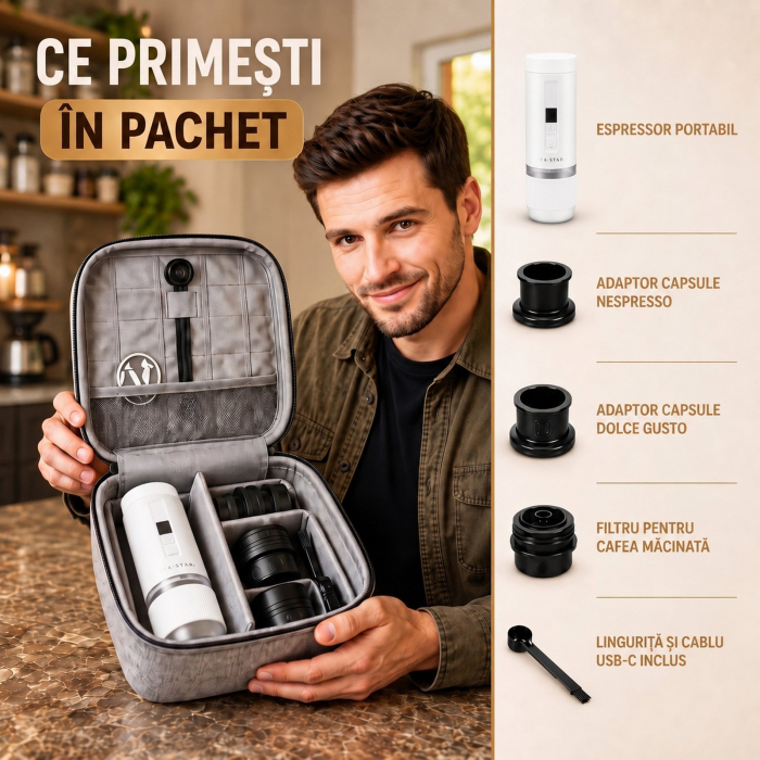 Espressor Portabil Ava-Stars 3 în 1 – Nespresso, Dolce Gusto și Cafea Măcinată [9]