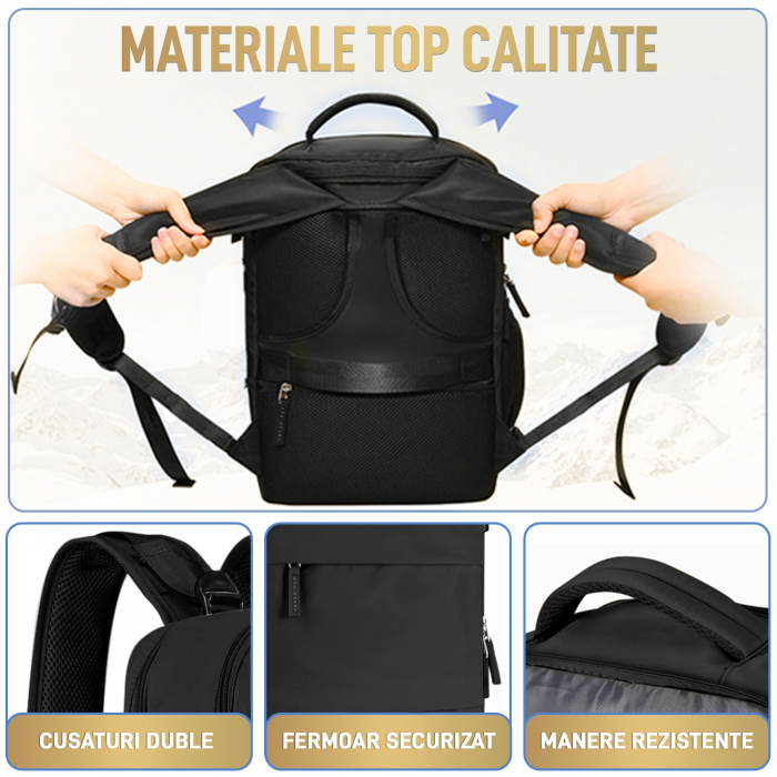 Rucsac de Dama pentru Calatorie, Compartiment Incaltaminte si Haine Umede, Laptop pana la 17", Impermeabil, Port USB, Cifru Antifurt, Ideal pentru Femei, Zboruri, Business sau Sport [5]