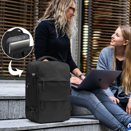 Rucsac de Dama pentru Calatorie, Compartiment Incaltaminte si Haine Umede, Laptop pana la 17", Impermeabil, Port USB, Cifru Antifurt, Ideal pentru Femei, Zboruri, Business sau Sport [8]
