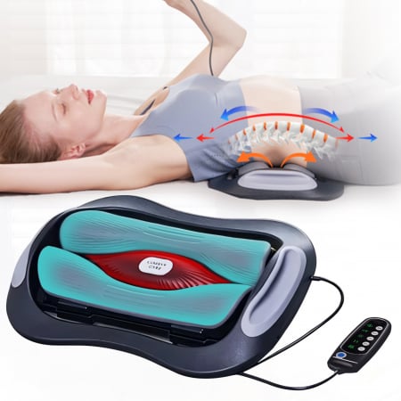 INGRIJIRE SI FRUMUSETE - Aparat Masaj Lombar cu Încălzire, Terapie cu Lumină Roșie și EMS – Relaxare pentru Spate și Picioare, 3 Nivele, Simuleaza Masajul Uman