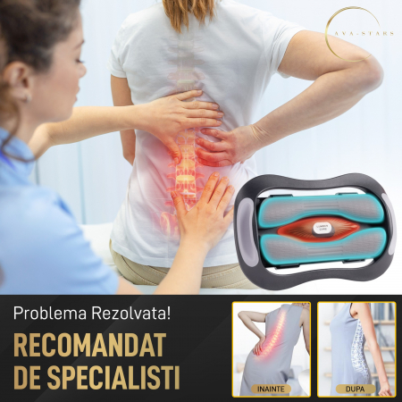 Aparat Masaj Lombar cu Încălzire, Terapie cu Lumină Roșie și EMS – Relaxare pentru Spate și Picioare, 3 Nivele, Simuleaza Masajul Uman [6]