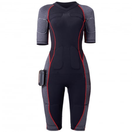 FITNESS - Costum EMS wireless, de dama, pentru tonifiere musculară și fitness, Ava-Stars, echipament cu electrostimulare pentru exerciții, mărimea L