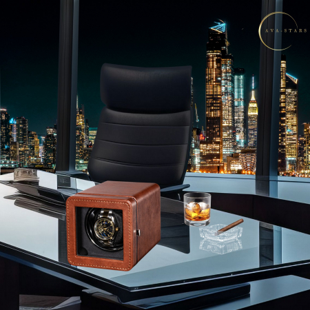 Cutie intors ceas automatic, Luxury 1, Ava-Stars ®, Interior cu LED, din Piele [5]