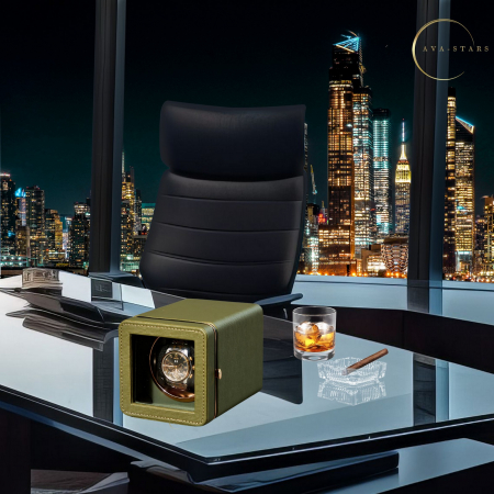 Cutie intors ceas automatic, Luxury 1, Ava-Stars ®, Interior cu LED, din Piele [5]