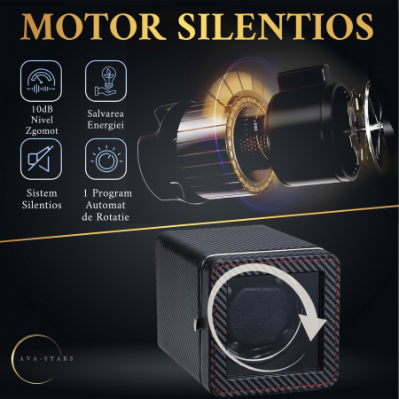 Cutie intors ceas automatic, Luxury 1, Ava-Stars ®, Interior cu LED, din Piele [9]