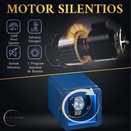 Cutie intors ceas automatic, Luxury 1, Ava-Stars ®, Interior cu LED, din Piele [9]