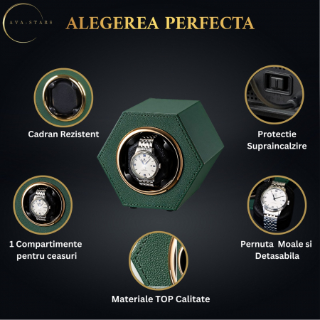 Cutie intors ceas automatic, Luxury 1, Ava-Stars ®, Interior si Exterior din Piele [2]