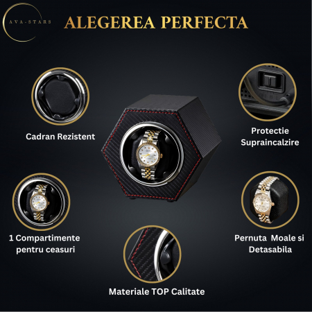 Cutie intors ceas automatic, Luxury 1, Ava-Stars ®, Interior si Exterior din Piele [2]