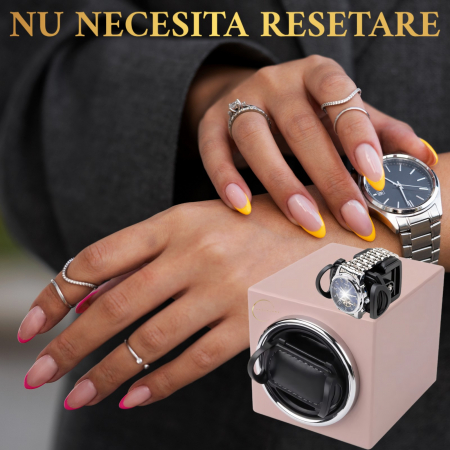Cutie intors ceas automatic, Luxury F1, 12, 5X11X11cm, Motor Silentios, Lemn [6]