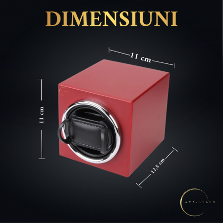Cutie intors ceas automatic, Luxury F1, 12, 5X11X11cm, Motor Silentios, Lemn [5]