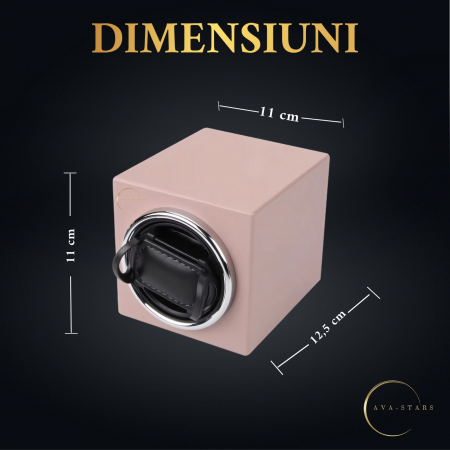 Cutie intors ceas automatic, Luxury F1, 12, 5X11X11cm, Motor Silentios, Lemn [5]