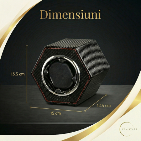 Cutie Întors Ceas Automatic,  Watch Winder Premium W147, 1 Program Automat de rotatie, Motor Silențios, Alimentare la Priză [7]