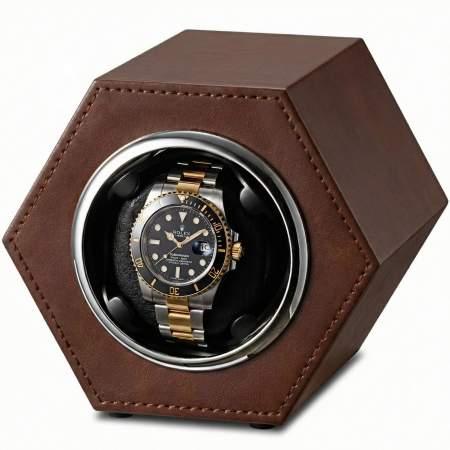 CUTII SI ACCESORII - Cutie Întors Ceas Automatic,  Watch Winder Premium W147, 1 Program Automat de rotatie, Motor Silențios, Alimentare la Priză