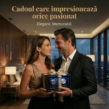 Cutie Intors Ceasuri Automate, Watch Winder Premium W165, 4 Programe, Lumini LED, Exterior din Lemn, Interior Catifea, Alimentare la Priza [5]