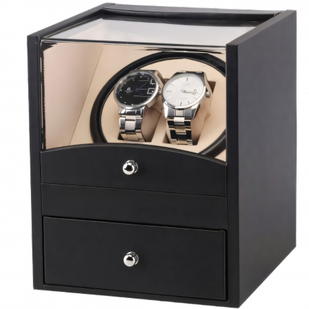 CUTII SI ACCESORII - Cutie intors ceasuri automatice, 1 slot pentru 2 ceasuri automatice si Sertar Interior
