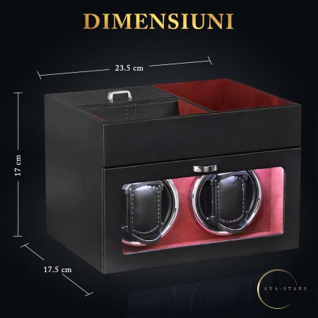 Cutie intors ceasuri automatice, Interior din Catifea si Exterior din Piele [6]