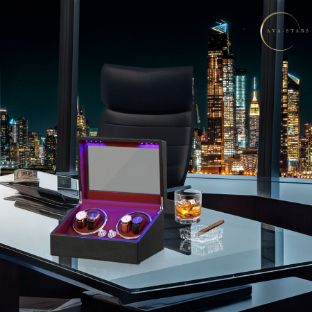 Cutie intors ceasuri automatice, Luxury 4+6, Ava-Stars ®, Interior cu LED, Exterior Piele [4]