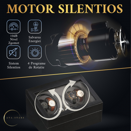 Cutie intors ceasuri automatice, Luxury 4+6, Ava-Stars ®, Interior cu LED, Exterior Piele [7]