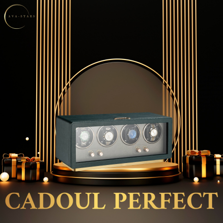 Cutie Premium de Intors 4 Ceasuri Automatice, Watch Winder, Interior din Catifea, Exterior din Piele, Alimentare la Priză [7]