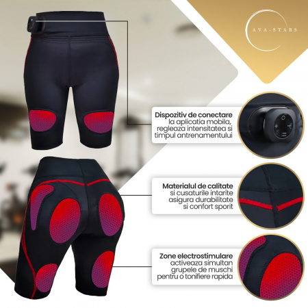Echipament EMS pentru Slabit, Tonifierea Muschilor Fesieri si Picioare, Ava-Stars ®, Pantaloni cu sistem electrostimulare pentru exercitii fitness [3]