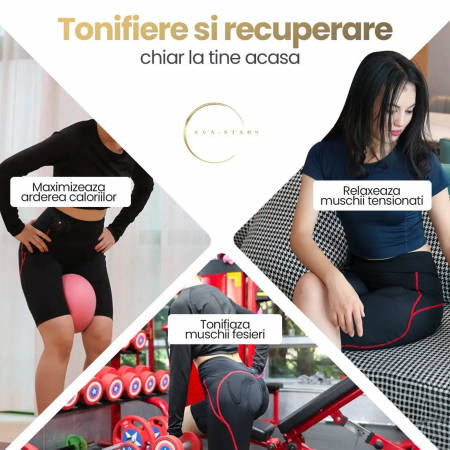 Echipament EMS pentru Slabit, Tonifierea Muschilor Fesieri si Picioare, Ava-Stars ®, Pantaloni cu sistem electrostimulare pentru exercitii fitness [1]