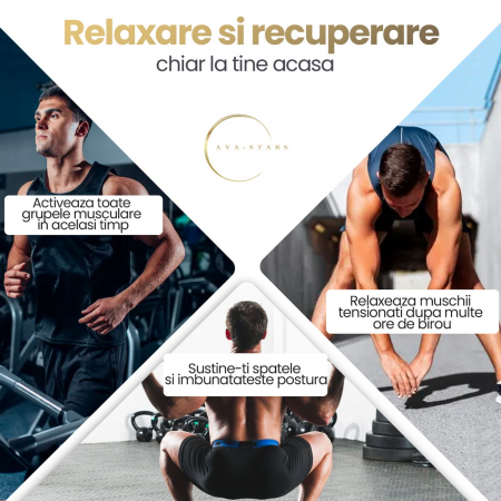 Echipament Fitness pentru barbati, Electrostimulare musculara pentru exercitii usoare, amelioreaza efectele sedentarismului, repune musculatura in miscare pentru confort și mobilitate mai buna [1]