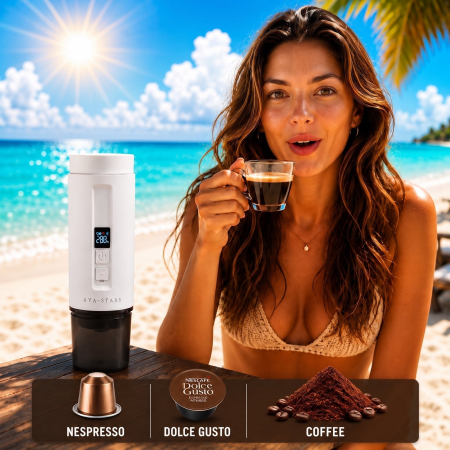 Espressor Portabil Ava-Stars 3 în 1 – Nespresso, Dolce Gusto și Cafea Măcinată [1]