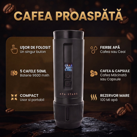 Espressor Portabil, Aparat de Cafea Portabil pentru Capsule Dolce Gusto, Capsule Nespresso, Cafea Macinata, Incalzeste Apa, 30 Bari, Baterie 9600 mAh, Rezervor 100 ml [2]