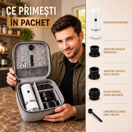 Espressor Portabil Ava-Stars 3 în 1 – Nespresso, Dolce Gusto și Cafea Măcinată [8]