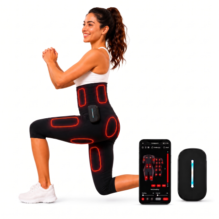 FITNESS - Pantaloni EMS cu Electrostimulare, Tonifiere Abdomen, Lombar, Fesieri si Coapse, Anticelulitic, Fitness Acasa, Antrenament 20 min/zi, Dama, Marimea L