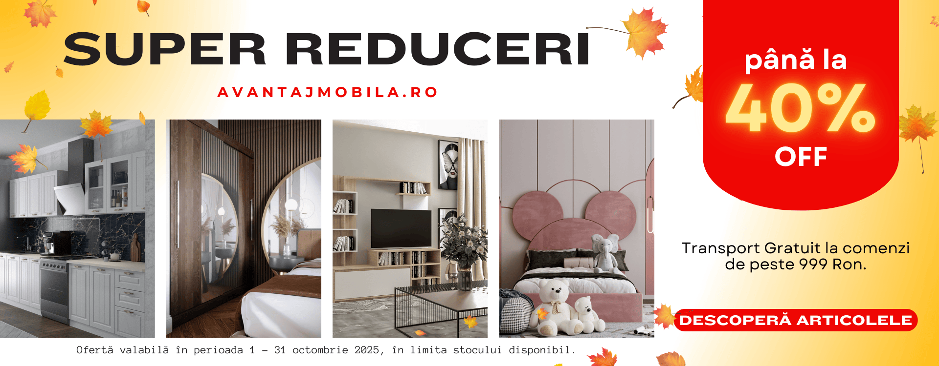 Reduceri octombrie 2025 - 40%