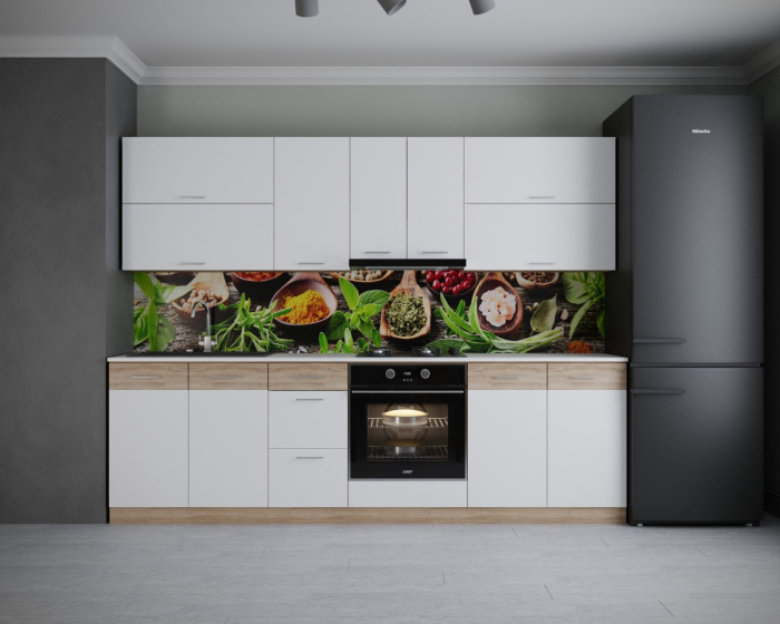 Bucatarie Gamma 2.6m Alb&Sonoma [1]