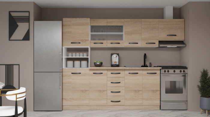 Bucatarie Karina 2.8m PAL Alb & Sonoma [1]