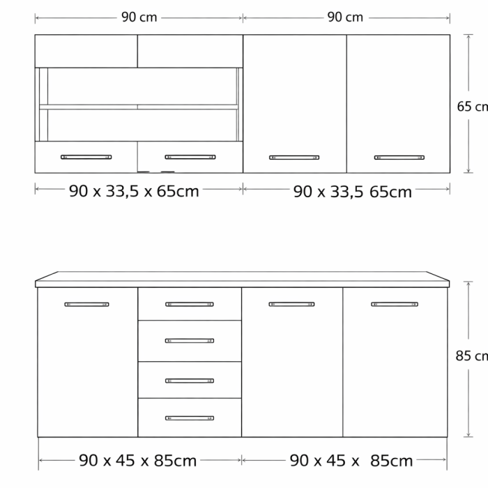 Bucatarie din Mdf lucios Antonia 1.8 m [4]