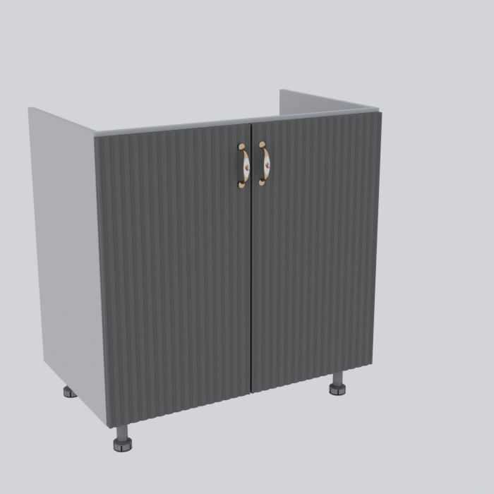 Bucatarie Opera MDF 2.6m Alb&Gri Cenusiu [10]