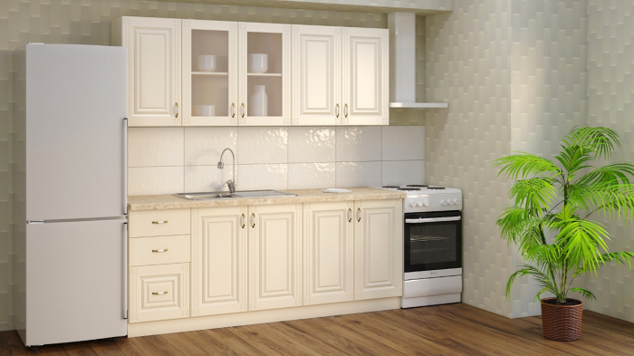 Bucatarie Roma 2.0 m, Crem, MDF, 200 x 60 x 200 cm [4]