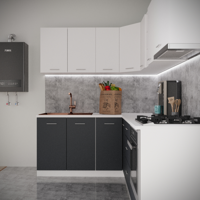 Bucatarie Sena Colt 1.8 m  x 2.2 m Alb&Antracit [3]