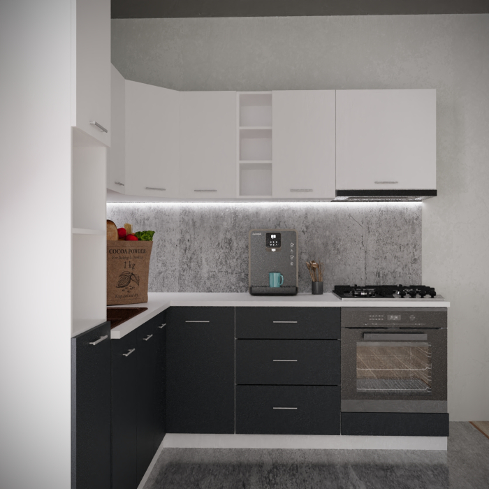 Bucatarie Sena Colt  2.2m x 2.2 m Alb&Antracit [3]