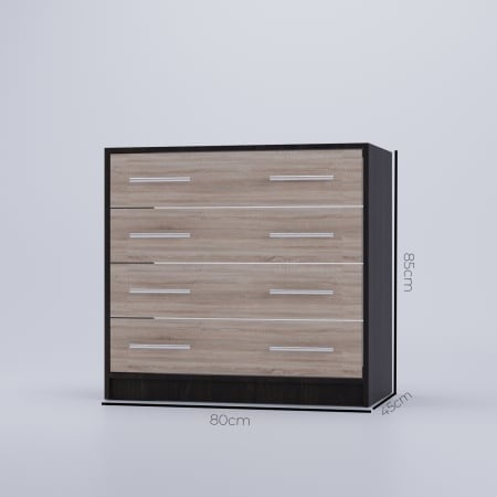 Comoda 4 sertare, Wenge + Sonoma, 80x45x85 cm [4]