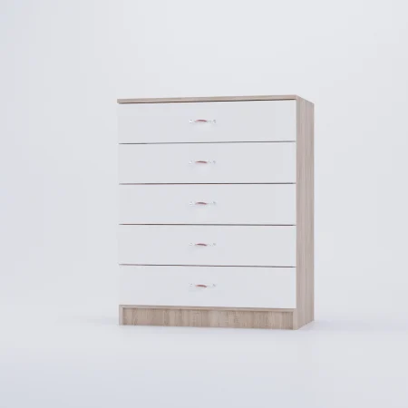 Comoda 5 Sertare Sonoma&Alb [4]