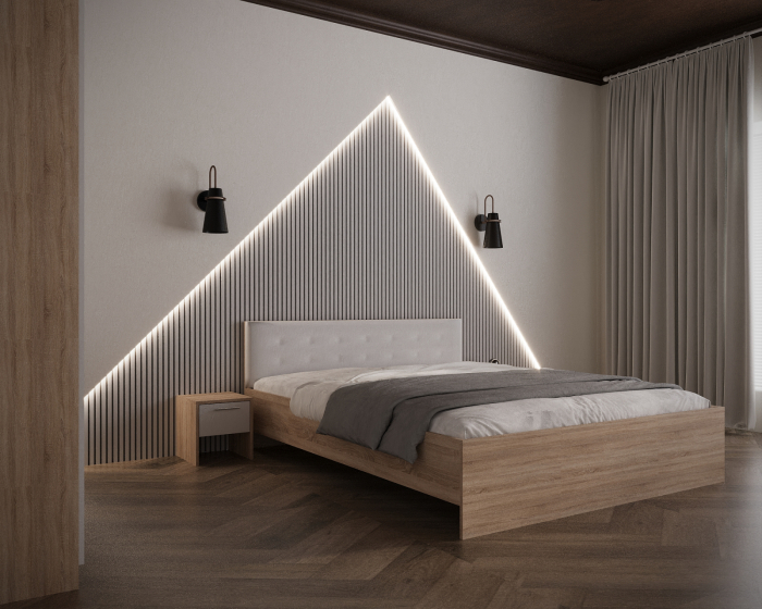 Dormitor Adria Tapitat 4 Usi Sonoma&Alb [4]