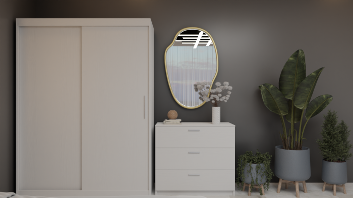 Dormitor Cairo Pat Tapitat Dressing 2 Usi Alb [4]