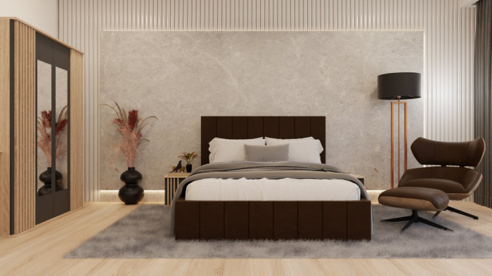 Dormitor Dallas Cu Pat Nobless Tapitat Maro [5]